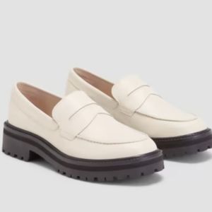 Everlane Off-White Loafers with Black Sole